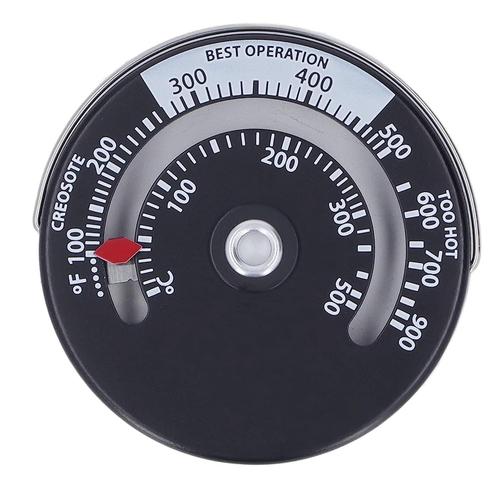 Thermomètre de Poêle à Bois Magnétique, 0-500? Cadran en Alliage  d'Aluminium Jauge de Thermomètre de Haute Précision pour Cheminée