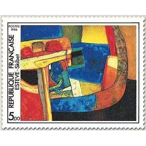 France 1986, Très Beau Timbre Neuf** Luxe Yvert 2413 - Art : Tableau De Maurice Estève (1904-2001), 'skibet'