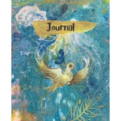 Inspirational Journal To Write In For Women And Teens. Blank Lined Journal Notebook With Golden Bird And Tree Of Life Interior. 7.5 X 9.25 In. 100 Pages-Paperback.