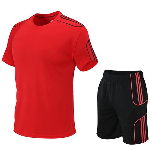 T-Shirt Et Short Homme Ensemble Vetement Sport 2 Pieces Ete Séchage Rapide Respirant Pour Fitness Running