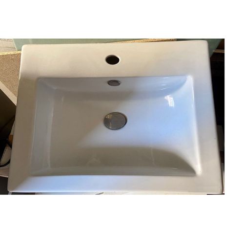 Lavabo Rectangulaire Ceramique Blanche Lave Main Vasque De Salle De Bains Equipement Compact Solide