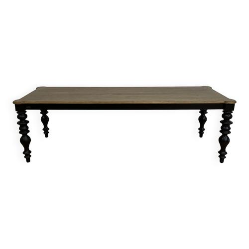 Table Manger Classique En Bois Pieds Noirs 12 Couverts Noir