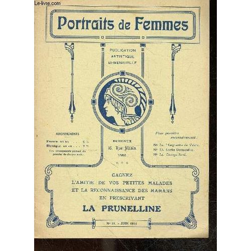 Portraits De Femmes Publication Artistique Bi-Mensuelle - N°31, Juin 1911- Madame D Epinay (1725-1783)