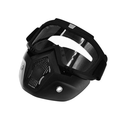 Masque De Lunettes De Moto, Motocross, Poignées De Vélo De Route, Lunettes De Ski Tout-Terrain Amovibles, Casque Ouvert, Filtre Anti-Vent Et Anti-Poussière, Masque Buccal