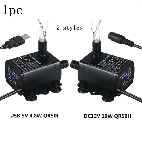 Mini pompe à eau 12V cc,USB 5V,Mini débit,étanche,sans balais,Submersible,régulation à 4 vitesses - Type QR50L USB 5V 4.8W