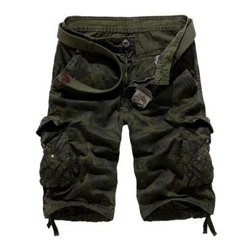 Camsolomon-Short Cargo Pour Homme,Pantacourt Style Militaire,Taille Américaine,Été 2024