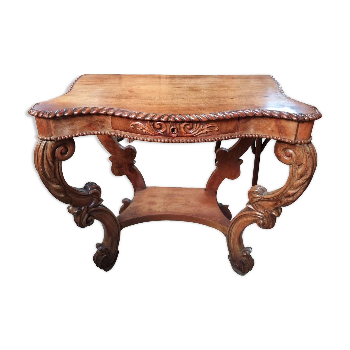 Console 1900 En Noyer Bois