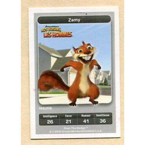 Carte Dreamworks - " Nos Voisins Les Hommes " : Zamy - 2010