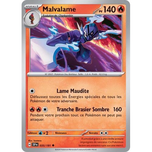 Carte Pokémon - Malvalame - 035/191 - Ev8 Etincelles Déferlantes
