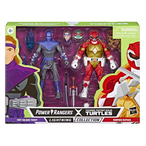 Hasbro Power Rangers X Teenage Mutant Ninja Turtle Lightning Collection Morphed Raphael Et Soldat Tommy