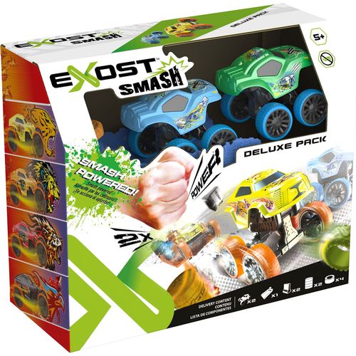 2 Petites Voitures Exost Smash&go + 1 Booster + Accessoires - Pack Booster Duo