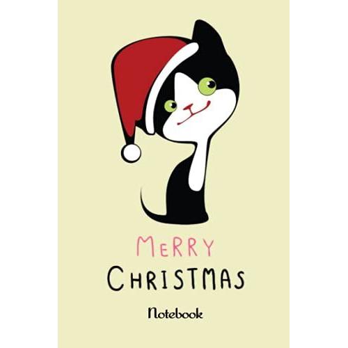 Notebook - Merry Christmas Journal Notebook For Writing For Women Holiday Gift Giving 68: Notebook Christmas Gift Journal_6in X 9in X 114 Pages White Paper Blank Journal With Black Cover Perfect Size