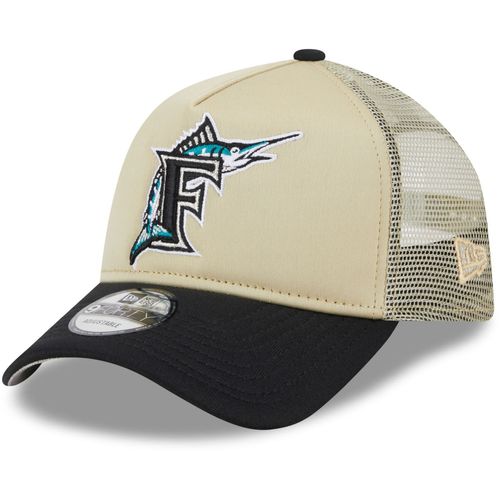 New Era 9forty Snapback Trucker Cap - Florida Marlins Beige