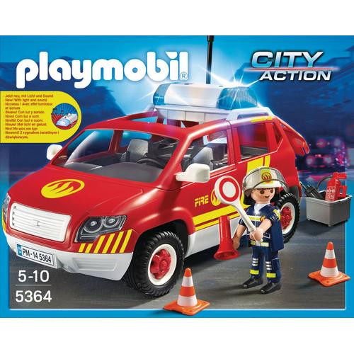 Playmobil Véhicule du chef des pompiers avec son et lumière (5364) -  acheter chez