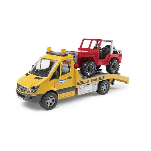 Bruder Camion De Dépannage Mercedes-Benz Avec Treuil Et Jeep