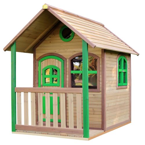 Cabane En Bois Fsc | Maison De Jeux Pour L'extérieur / Jardin En Marron & Vert | Maisonnette / Cabane De Jeu Avec Des Fenêtres & Véranda - Axi Alex