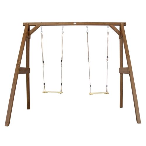 Axi Portique Balançoire En Bois Double Marron