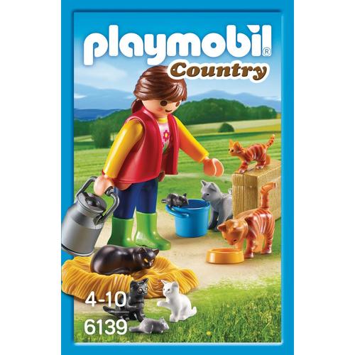 Playmobil Country Réf. 6139 : Soigneur avec chats - TB état - Playmobil