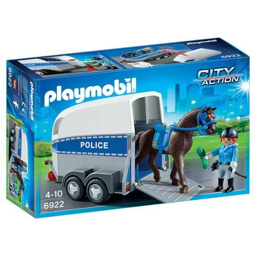 Playmobil 6922 - Policière Avec Cheval Et Remorque