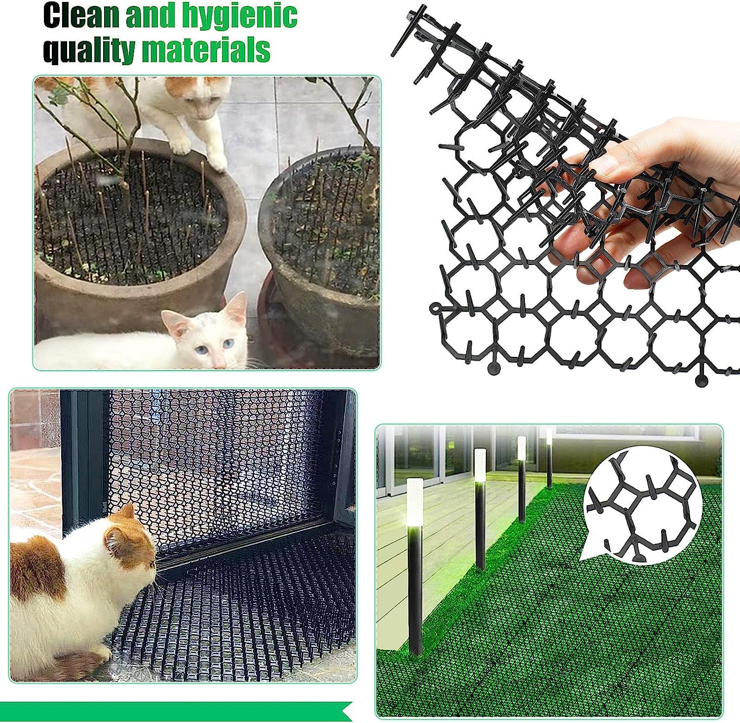 Répulsif Chat Extérieur QWORK Tapis Anti-Chat - 200c X 30c - Tapis Répulsif Chat Avec Epine Tapis Chat