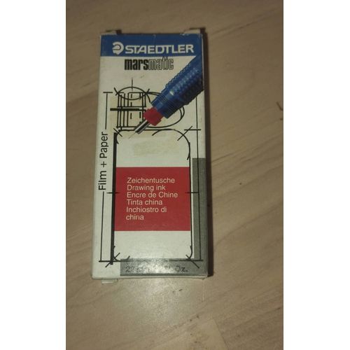 Staedtler Mars Matic 745 - Flacon D'encre De China Rouge 22ml Pour Papier, Calque, Polyester Maté