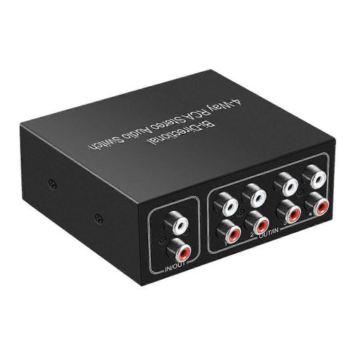 4 Ports Bi-Directionnel R L Audio Switcher Box Audio Rotatif Commutateur Plug and Play Audio Splitter pour TV Console De Jeu