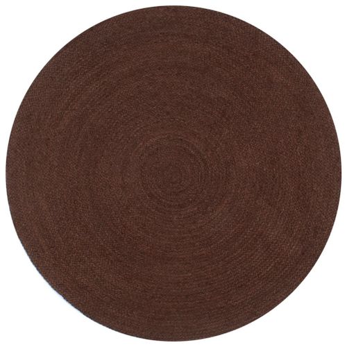 Tapis Fait À La Main Jute Rond 90 Cm Marron Dec023466