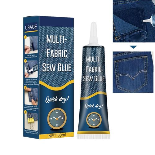 Colle à Coudre pour Tissu,Colle à Coudre Liquide,Sew Glue Liquid,Colle à Tissu à Séchage Rapide,Fournitures de Couture Liquides,Colle Textile pour Vêtements,Coton, Denim,Tissus et Textiles