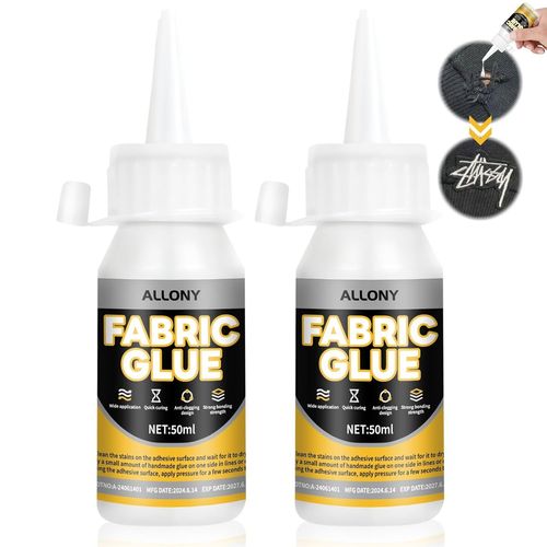 Colle Pour Tissu, Colle Textile Extra Forte, Colle Textile Transparente, Olle a Tissus Couture Sans Trace, Convient Aux Textiles, Cuir, Flanelle, etc - 50ml*2