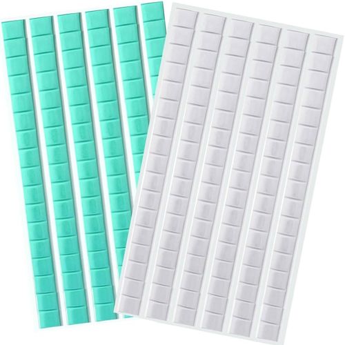 192 pcs Pâte de Fixation - Pastilles Adhésives Repositionnables Pâte Collante Double Face pour Poster Papier Photo Nail Art, Convient pour Le carrelage, Le Verre, Le Bois, Blanc et Vert