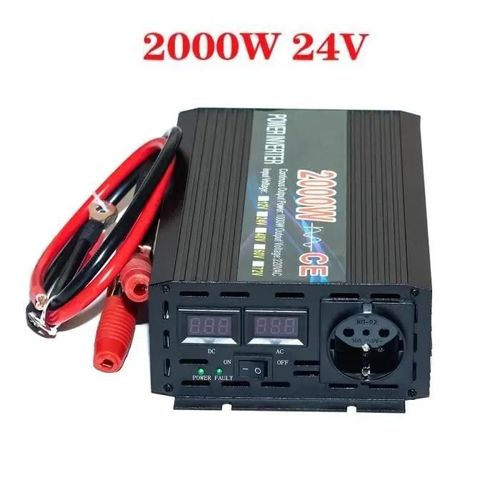 Convertisseur 2000W 24V à 220V onde pur sinus ecran LCD