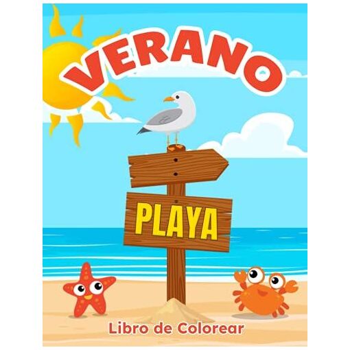 Playa de Verano Libro de Colorear: Divertidas y Fáciles Páginas para ...