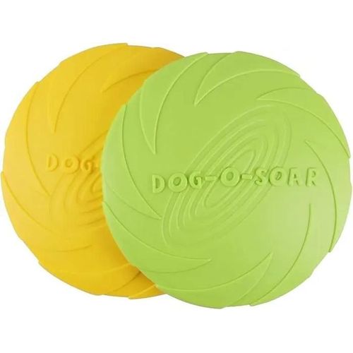 Frisbees Pour Chien 2pcs En Caoutchouc Rsistant Jouet Frisbee Pour Activits Sportives En Plein Air Vertjaune Pzcc