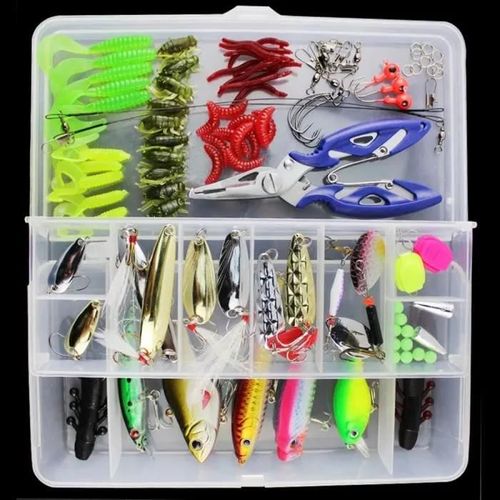 101pcs Leurres De Pêche Outil Mixte Appâts Durs Souple Popper Crankbait Vib Flottant Crochets Accessoires Avec Boîte