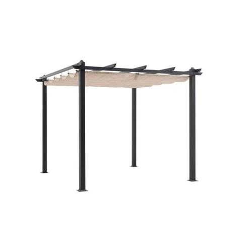 Pergola Aluminium Structure Ombrage Jardin Terrasse 3x3m Tonnelle Auvent Beige