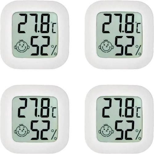 [4-Pack] Thermomètre d\ambiance intérieur Hygromètre numérique Intelligent Moniteur température Maison Humidimètre capteur