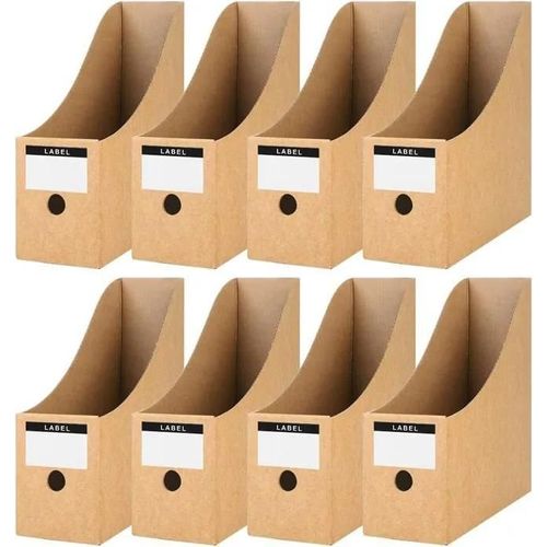 Porte-revues et porte-journaux en papier kraft, lot de 8 porte-revues, documents, fournitures de bureau
