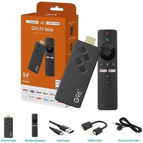 Fire tv stick G96 H313 Android 13 Smart TV Stick 2+16G WIFI double Bande Bluetooth Youtube Netflix Media Player Chromecast intégré