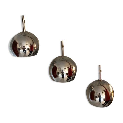 Lustre Cascade 3 Globes Des Annes 8090 Argent