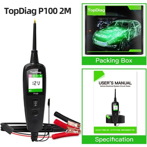 Topdiag P100 Pro-Scanner De Puissance De Voiture Et Camion,Testeur De Circuit Électrique,Sonde,Testeur De Batterie De Voiture,Outil Automobile,Pk,Ps100,12v,24v - Type P100-2m