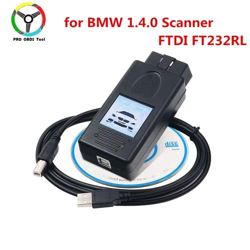 Interface De Diagnostic Pour Bmw,Scanner 1.4.0 Avec Ftdi,Obd,Obdii,Usb,Multifonction,Déverrouillage,Version 1.4