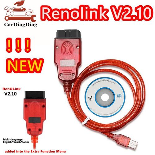 Câble Professionnel De Renolink V2.10 Obd2 Pour L'outil Automatique De Voiture De Renault,Réglage D'ecu/Cristal De Air-Ba9/Interface De Programmeur De Clé D'ecm Uch,2024