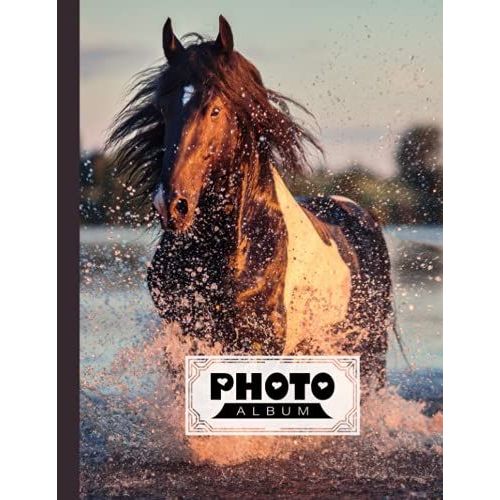 Photo Album: Large Photo Albums With Writing Space Memo, Extra Large Capacity Picture Album | Premium Horse Cover By Hella Scherer