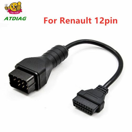 Adaptateur De Connecteur Pour Renault,Câble D'extension De Diagnostic,12 Broches,Obdii,Obd 2,16 Broches,Meilleur Prix