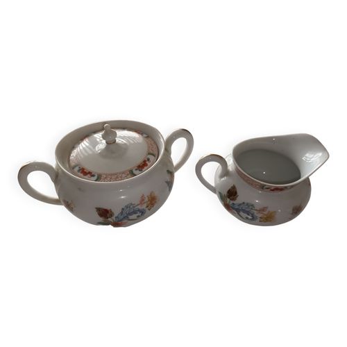 Sucrier Et Pot Lait Haviland Limoges Cathay Blanc
