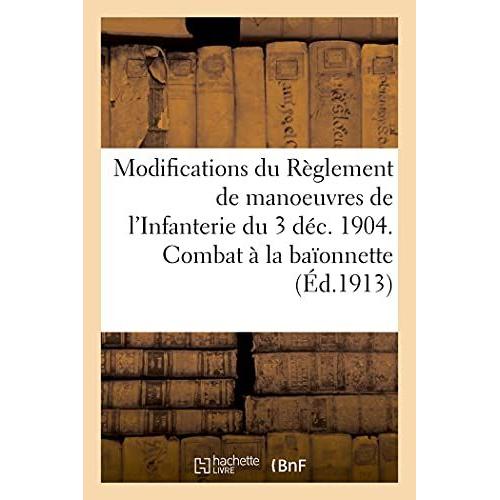 Modifications Aux Articles 110 À 121 Du Règlement De Manoeuvres De L'infanterie, 3 Décembre 1904