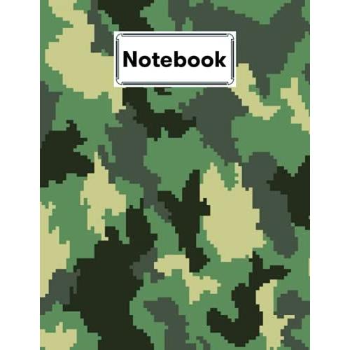 Notebook: Composition Notebook Camo Print- College Ruled 120 Pages - Large 8.5" X 11" By Britta Behrens