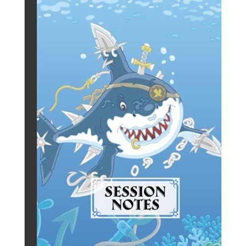 Session Notes Log: A Logbook To Record Client Appointments, Psychotherapists And Clinicians With Shark Cover | 120 Pages, Size 8" X 10" By Hella Scherer