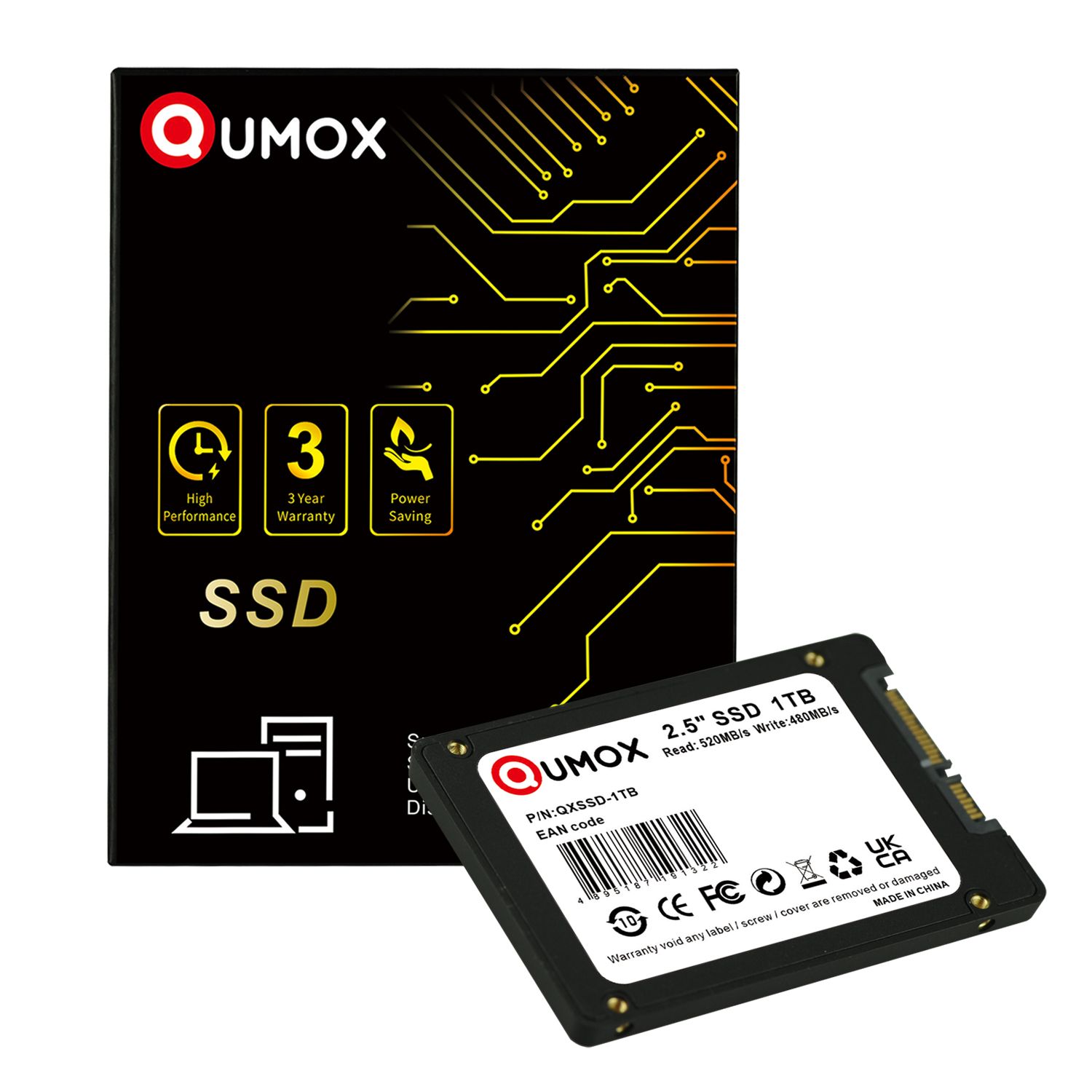 QUMOX SATA SSD 1To Solid State Drive Solution de Stockage Vitesses ...