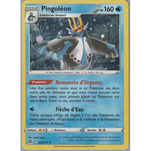 Carte Pokémon - Pingoléon - 037/172 - Promo - Holo-Rare - Eb9 Stars Etincelantes